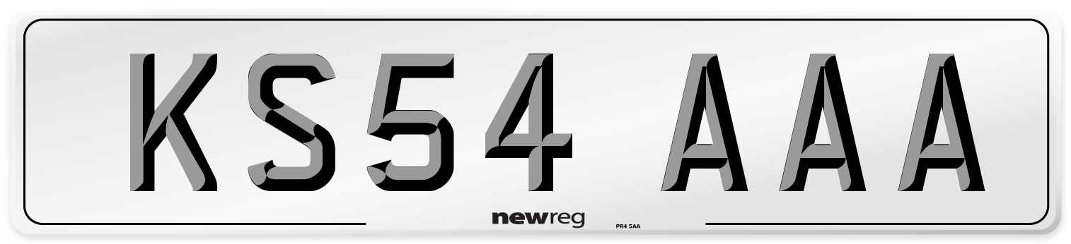 KS54 AAA Number Plate from New Reg